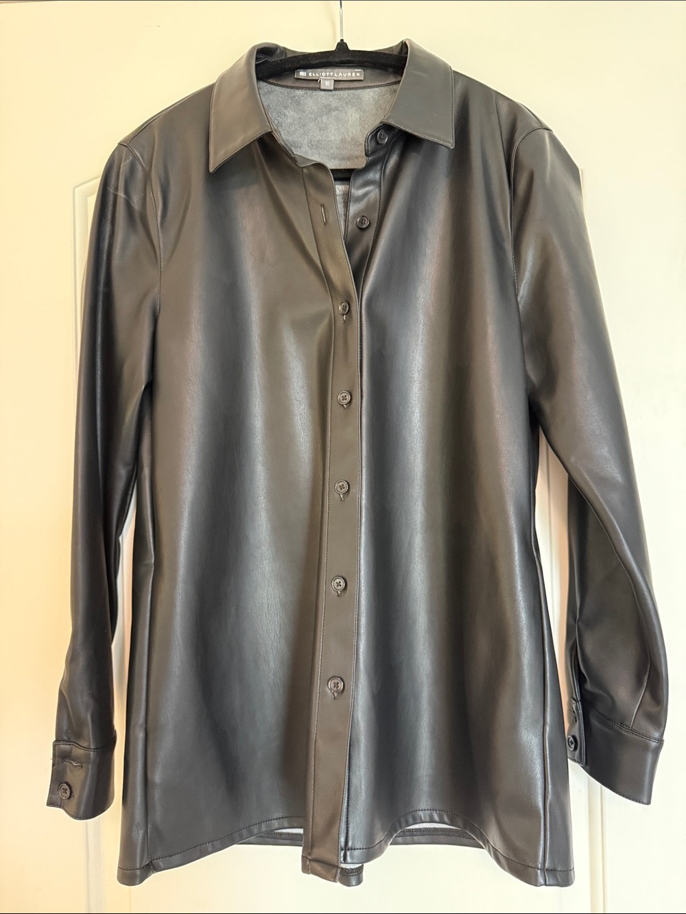 Black Faux Leather Shirt/Jacket - Women’s Size 10